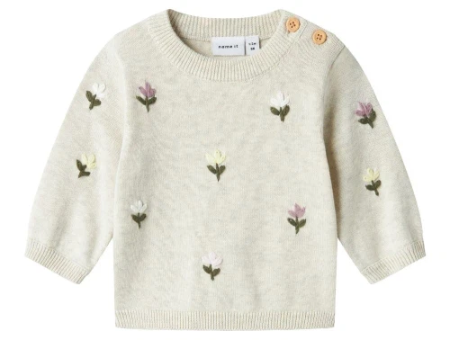 Name It strik bluse peyote meleret med blomsterbroderi